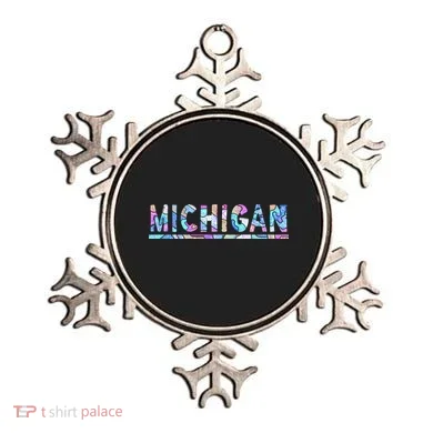 Michigan Patterned Curves Logo Ornament