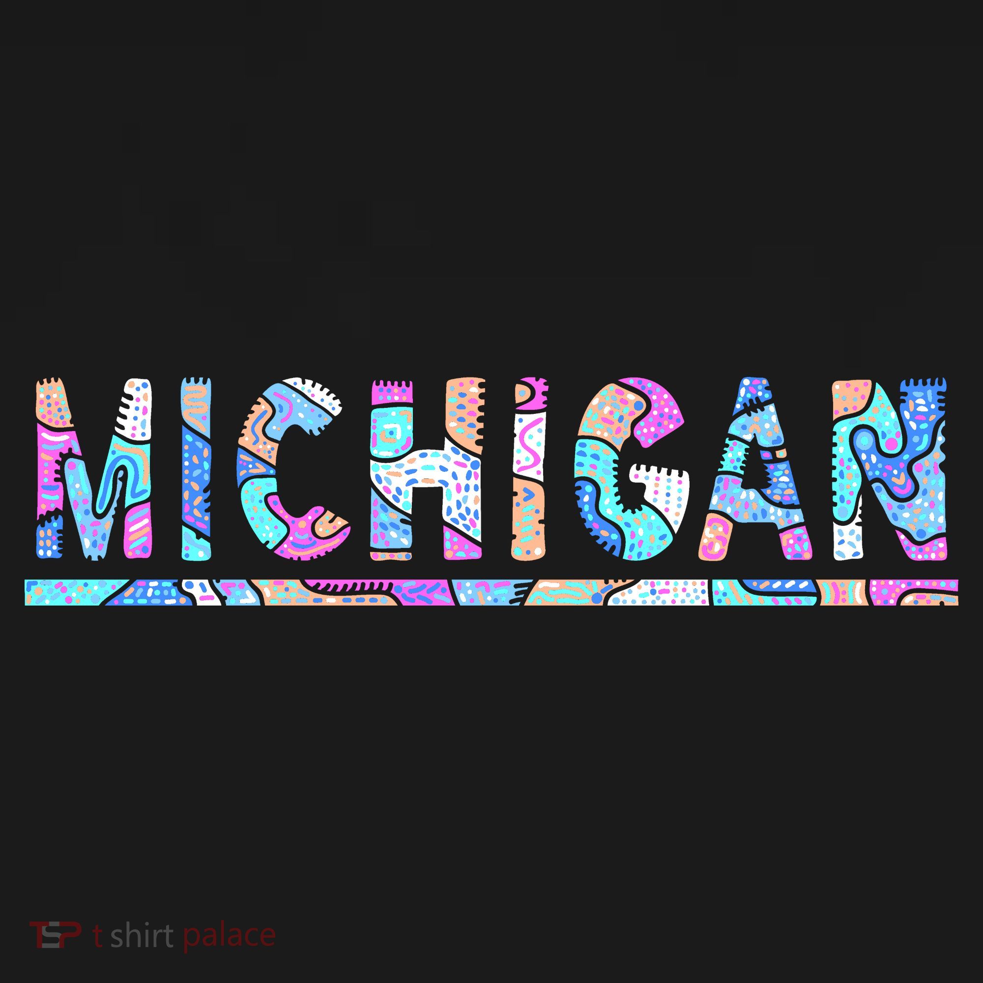 Michigan Patterned Curves Logo Ornament
