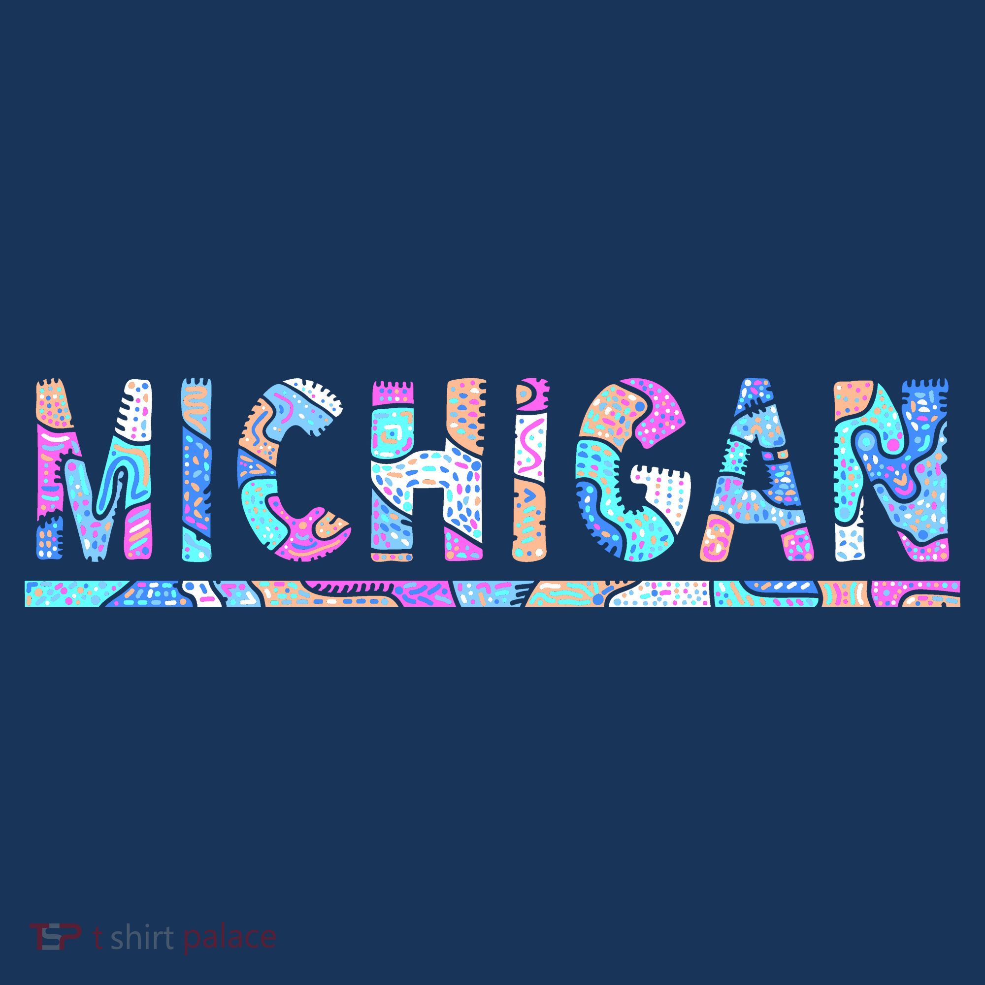 Michigan Patterned Curves Logo Hoodie