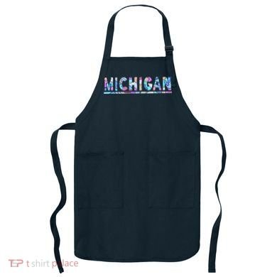Michigan Patterned Curves Logo Apron