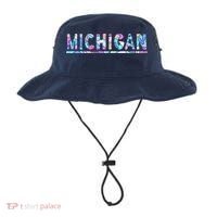 Michigan Patterned Curves Logo Bucket Hat thumb 0