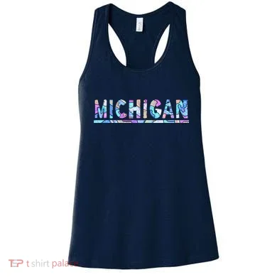 Michigan Patterned Curves Logo Women's Tank Top