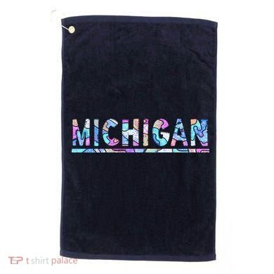 Michigan Patterned Curves Logo Golf Towel