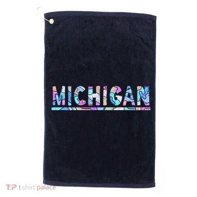 Michigan Patterned Curves Logo Golf Towel