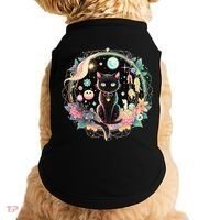 Moon Phases Crystal Witchy Cute Black Cat Kawaii Pastel Goth Doggie Tank thumb 0