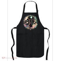 Moon Phases Crystal Witchy Cute Black Cat Kawaii Pastel Goth Apron thumb 0