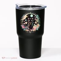 Moon Phases Crystal Witchy Cute Black Cat Kawaii Pastel Goth Tumbler thumb 0