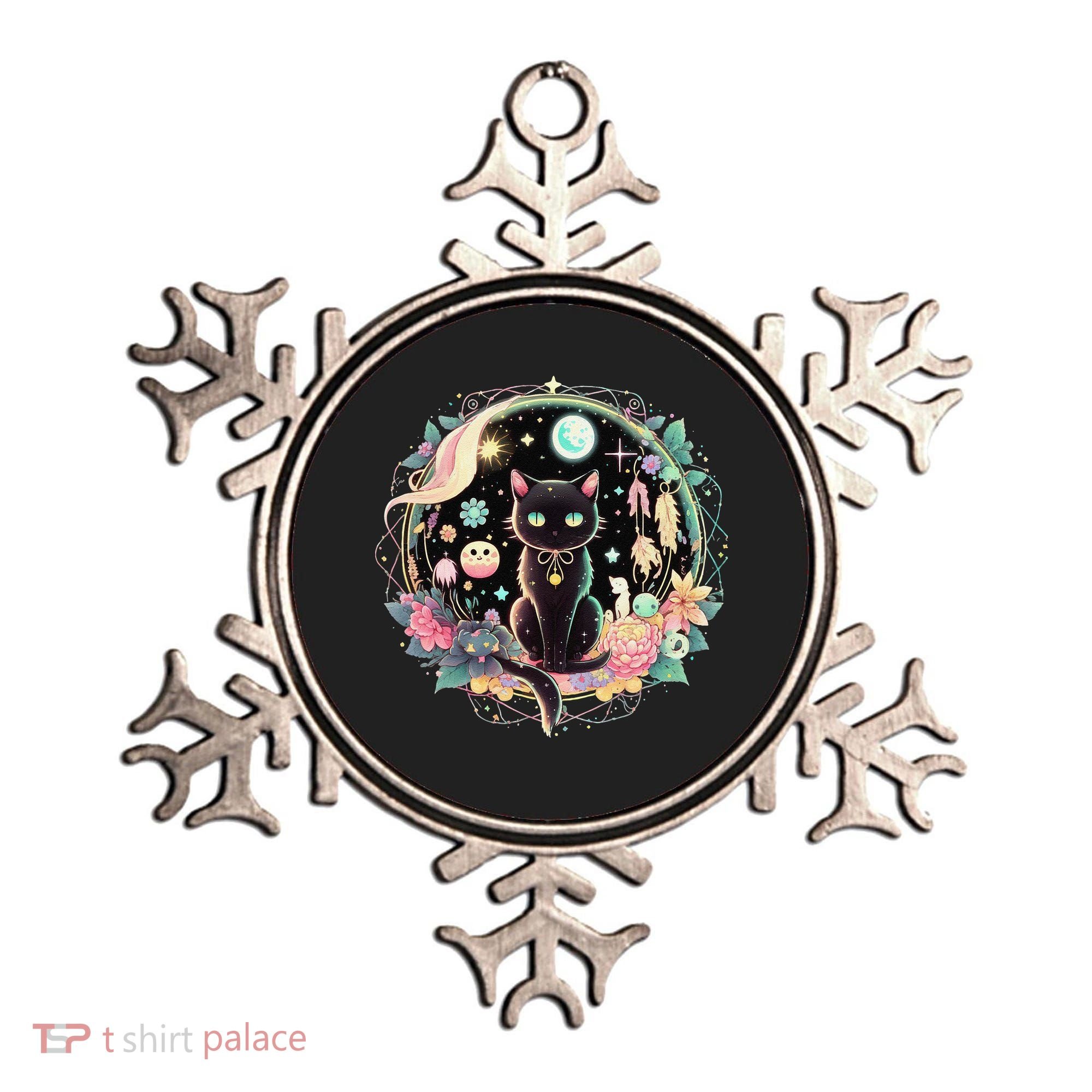 Moon Phases Crystal Witchy Cute Black Cat Kawaii Pastel Goth Ornament