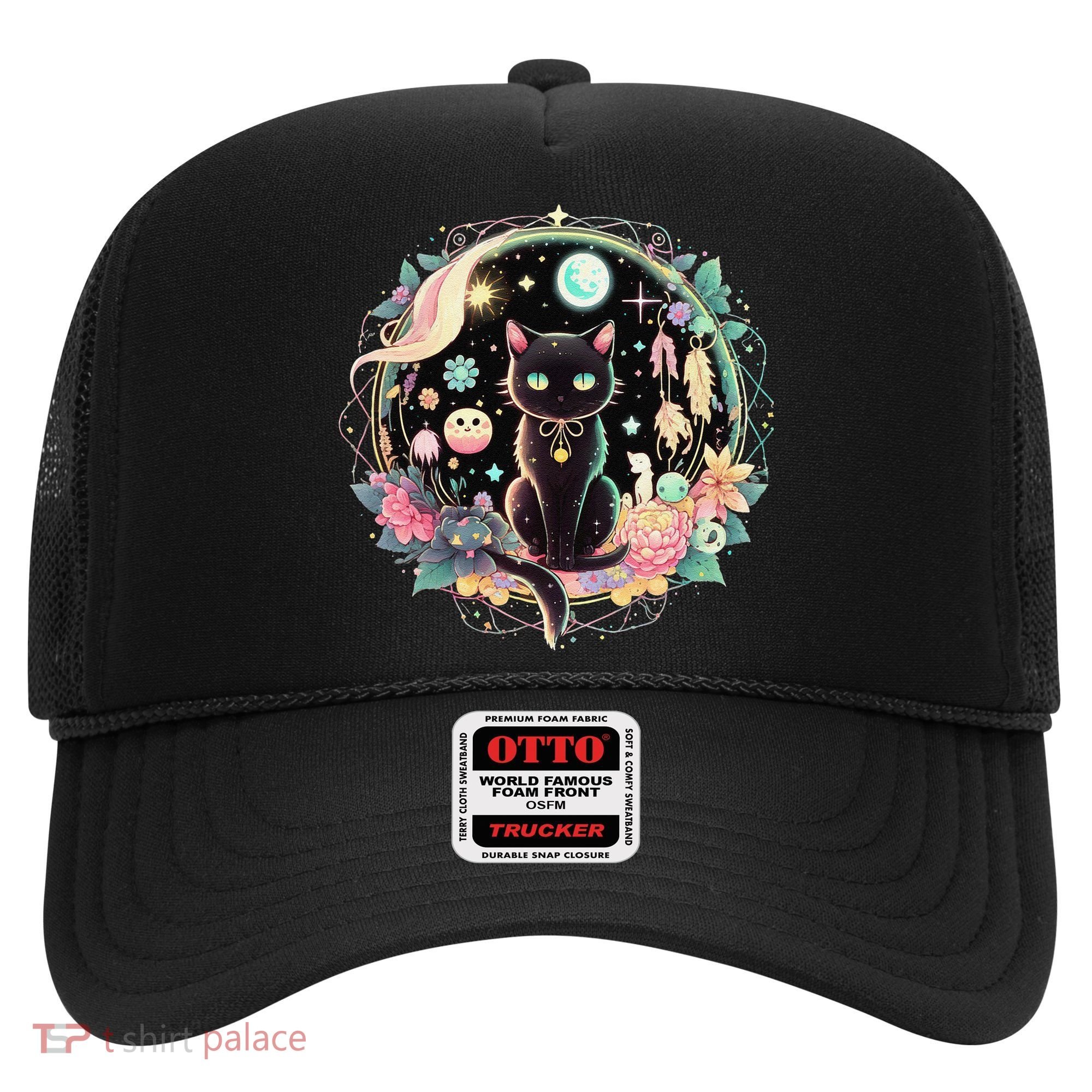 Moon Phases Crystal Witchy Cute Black Cat Kawaii Pastel Goth Hat
