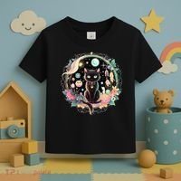 Moon Phases Crystal Witchy Cute Black Cat Kawaii Pastel Goth Toddler T-Shirt thumb 3