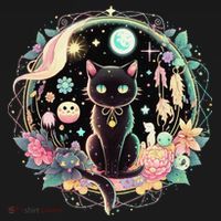Moon Phases Crystal Witchy Cute Black Cat Kawaii Pastel Goth Tote Bag thumb 4