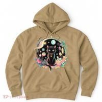 Moon Phases Crystal Witchy Cute Black Cat Kawaii Pastel Goth Hoodie thumb 0