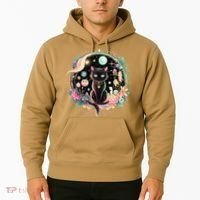 Moon Phases Crystal Witchy Cute Black Cat Kawaii Pastel Goth Hoodie thumb 2