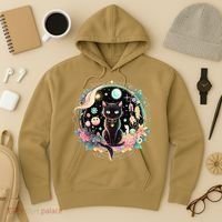 Moon Phases Crystal Witchy Cute Black Cat Kawaii Pastel Goth Hoodie thumb 3