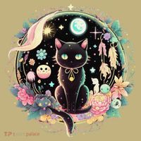 Moon Phases Crystal Witchy Cute Black Cat Kawaii Pastel Goth Hoodie thumb 7
