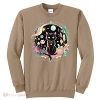Moon Phases Crystal Witchy Cute Black Cat Kawaii Pastel Goth Sweatshirt thumb 0