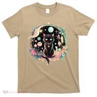 Moon Phases Crystal Witchy Cute Black Cat Kawaii Pastel Goth T-Shirt thumb 0
