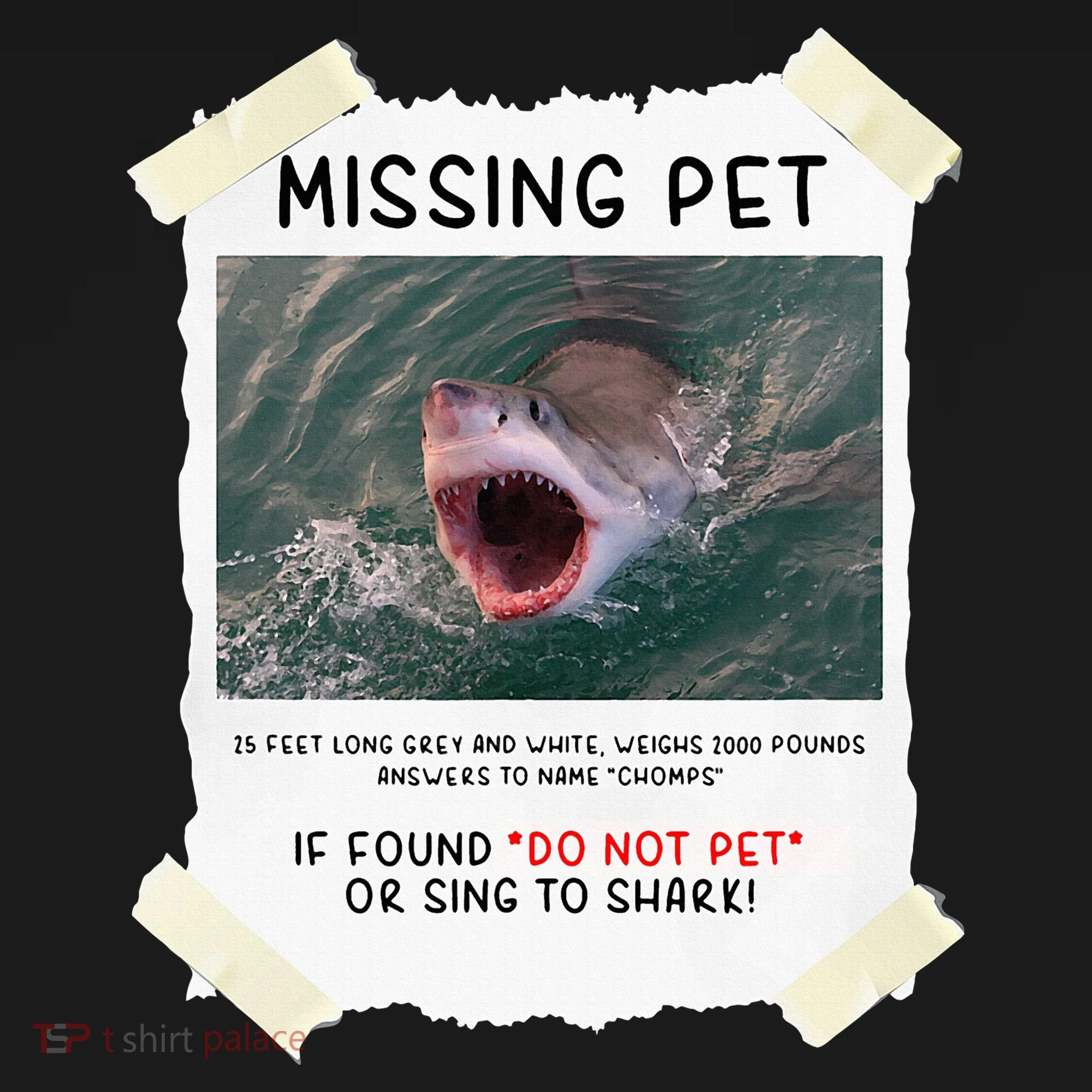 Missing Pet Cool Unique Funny Great White Shark Doggie Tank