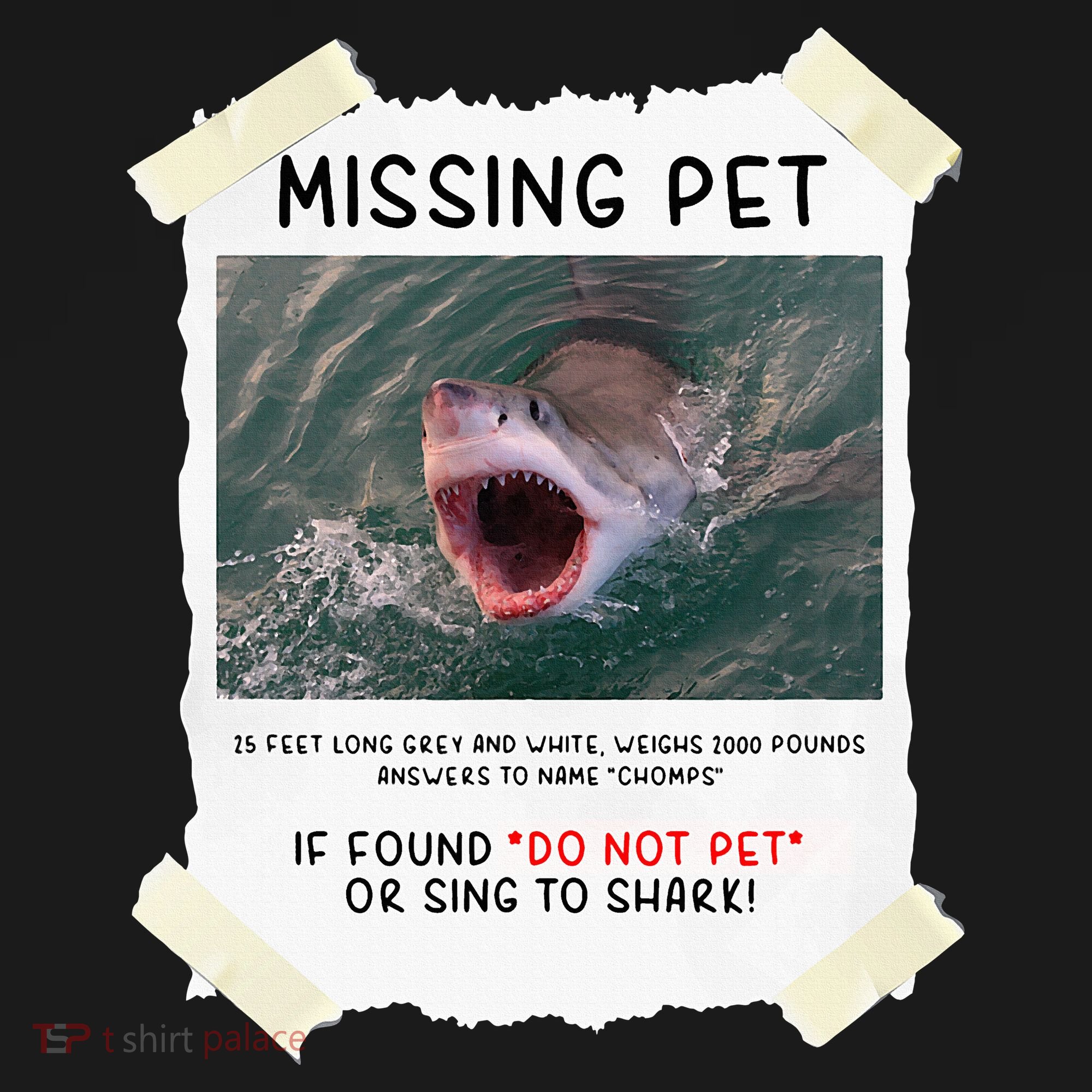 Missing Pet Cool Unique Funny Great White Shark Long Sleeve Shirt