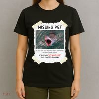 Missing Pet Cool Unique Funny Great White Shark T-Shirt thumb 4