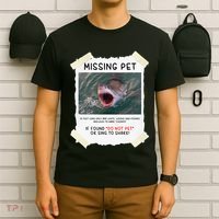Missing Pet Cool Unique Funny Great White Shark T-Shirt thumb 6