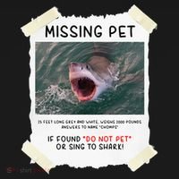 Missing Pet Cool Unique Funny Great White Shark Button thumb 1