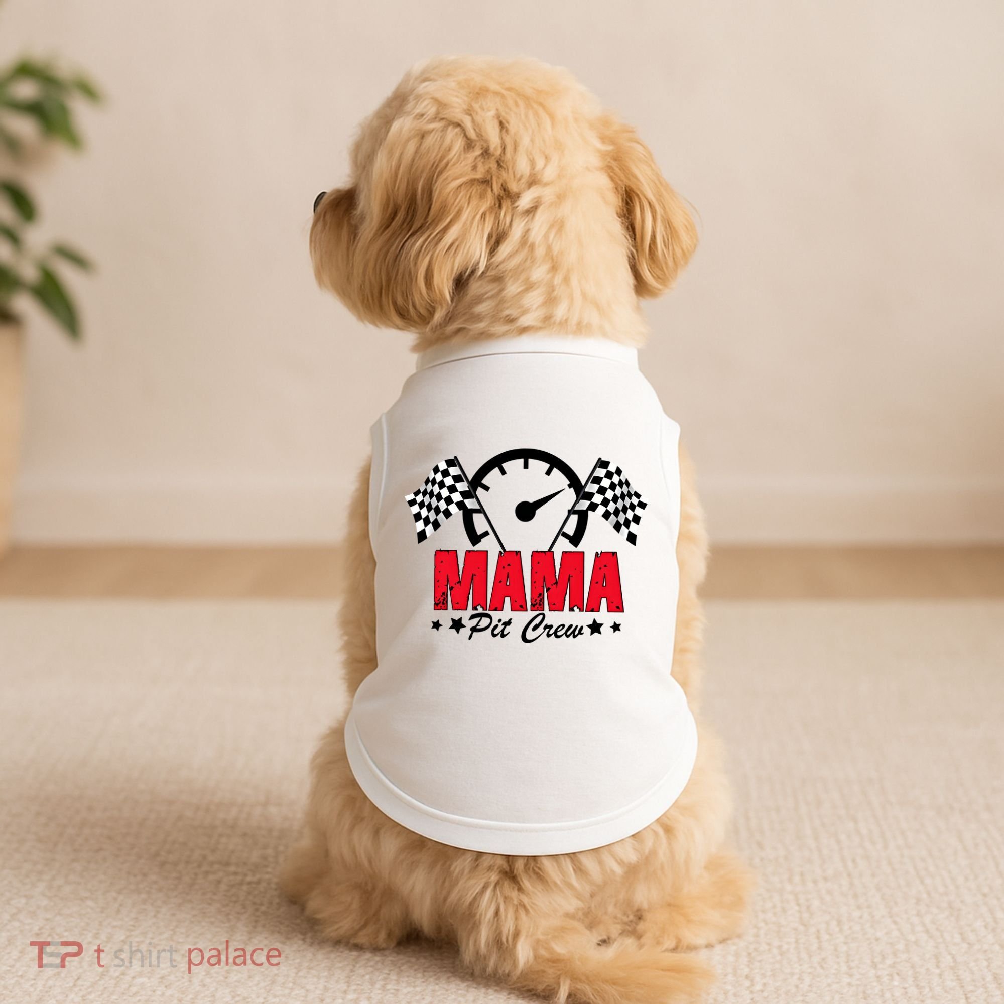 Mama Pit Crew Family Matching Pit Crew Mother's Day Mom Racing Doggie Tank