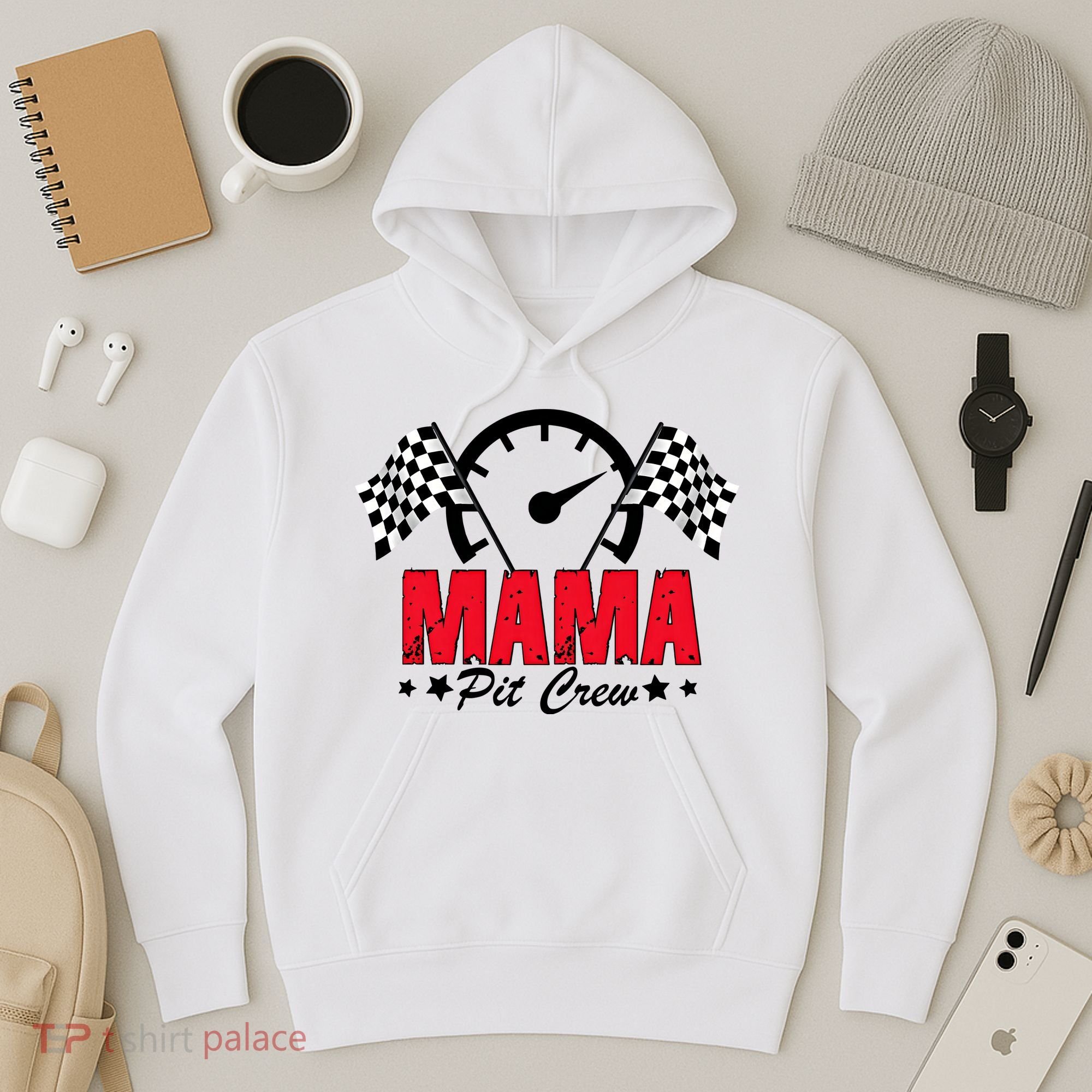 Mama Pit Crew Family Matching Pit Crew Mother's Day Mom Racing Hoodie