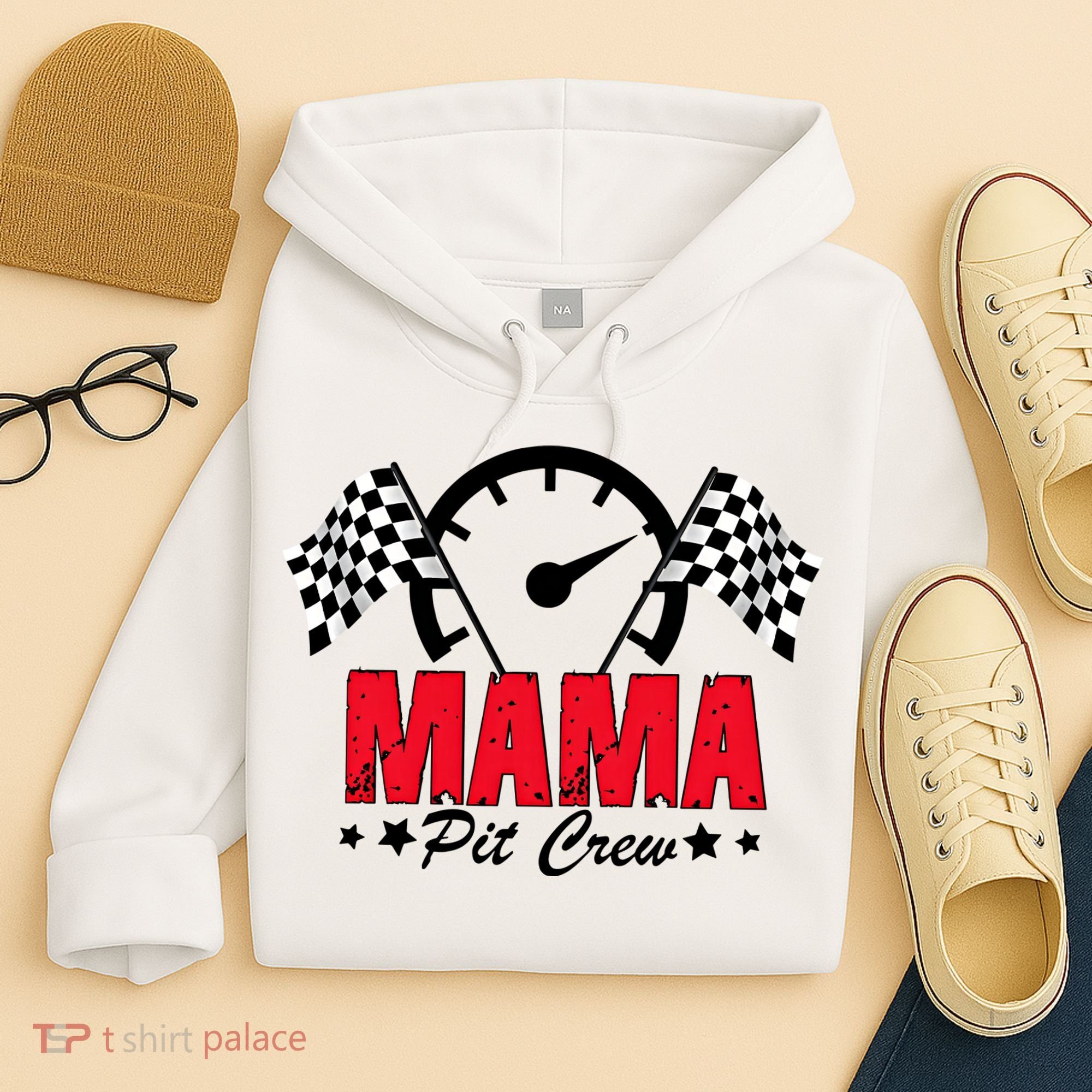 Mama Pit Crew Family Matching Pit Crew Mother's Day Mom Racing Hoodie