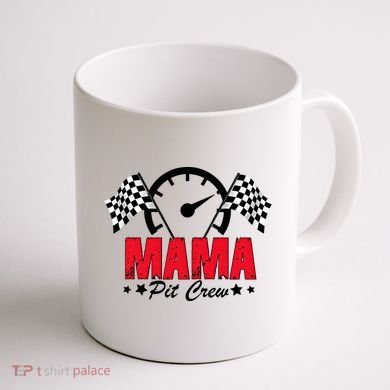Mama Pit Crew Family Matching Pit Crew Mother's Day Mom Racing Coffee Mug back