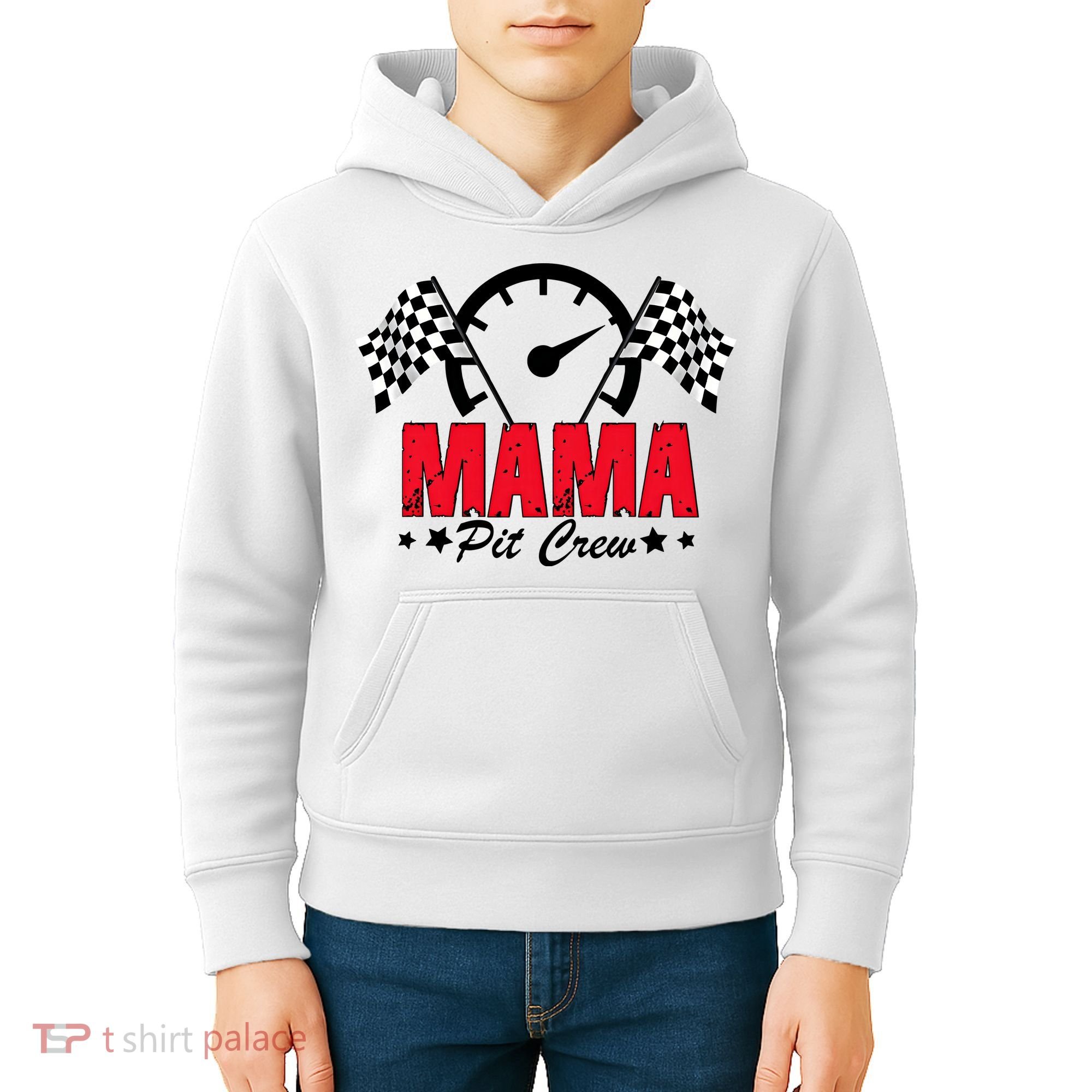 Mama Pit Crew Family Matching Pit Crew Mother's Day Mom Racing Kids Hoodie