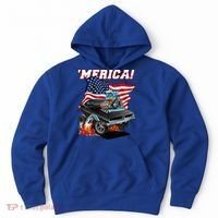 Merica Patriotic Classic Hotrod Muscle Car Usa Flag Cartoon Hoodie thumb 0