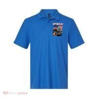 Merica Patriotic Classic Hotrod Muscle Car Usa Flag Cartoon Polo thumb 0