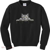 Musician Piano Cat T For Music Lovers Kids Sweatshirt thumb 0