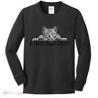 Musician Piano Cat T For Music Lovers Kids Long Sleeve Shirt thumb 0