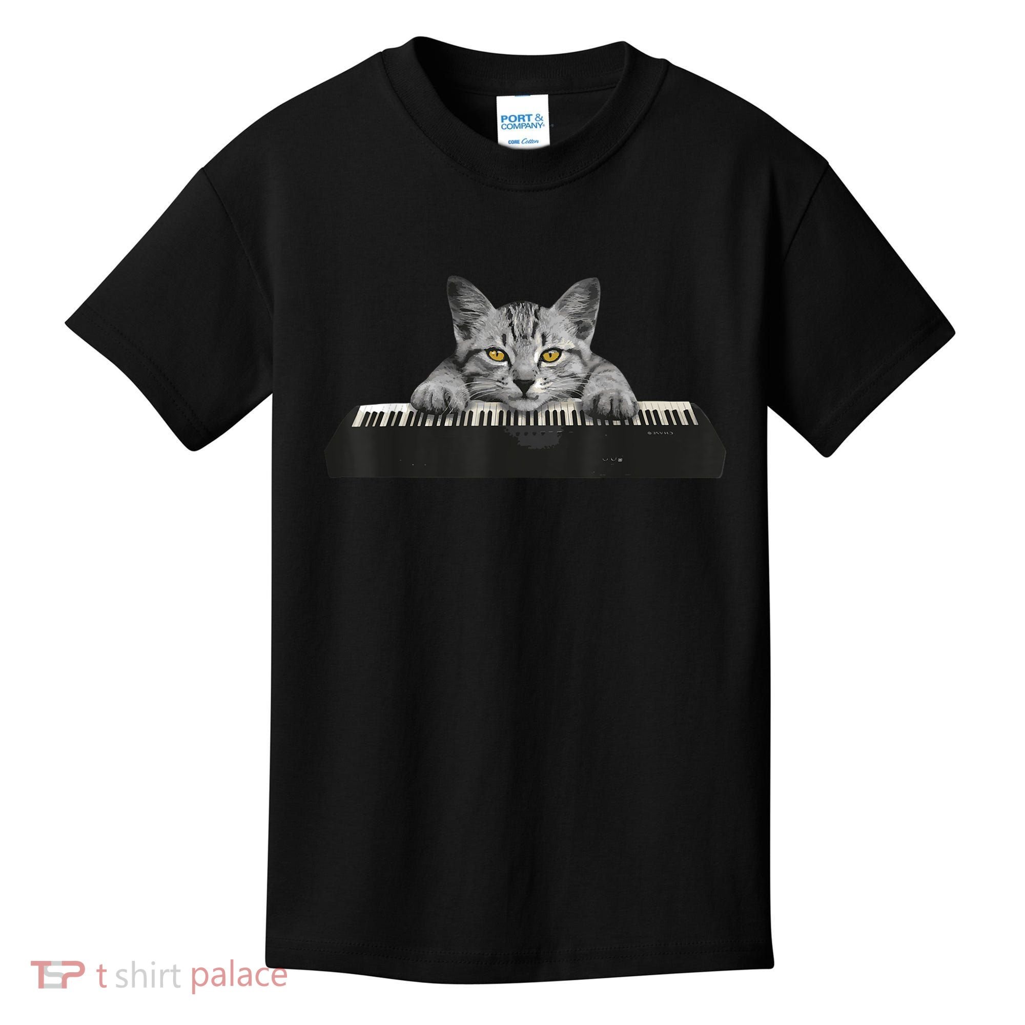 Musician Piano Cat T For Music Lovers Kids T-Shirt