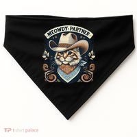 Meowdy Partner Cat Cowboy Hat Howdy Funny Country Western USA-Made Doggie Bandana thumb 0
