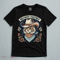 Meowdy Partner Cat Cowboy Hat Howdy Funny Country Western T-Shirt thumb 5