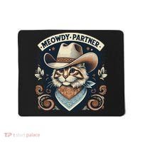 Meowdy Partner Cat Cowboy Hat Howdy Funny Country Western Mousepad thumb 0