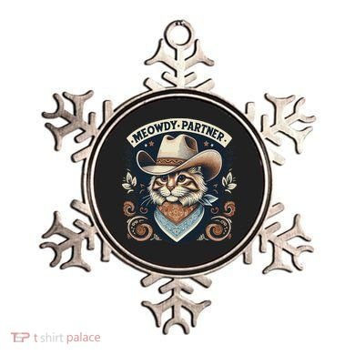Meowdy Partner Cat Cowboy Hat Howdy Funny Country Western Ornament