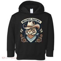 Meowdy Partner Cat Cowboy Hat Howdy Funny Country Western Toddler Hoodie thumb 0