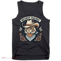 Meowdy Partner Cat Cowboy Hat Howdy Funny Country Western Tank Top thumb 0