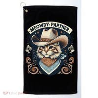Meowdy Partner Cat Cowboy Hat Howdy Funny Country Western Golf Towel thumb 0