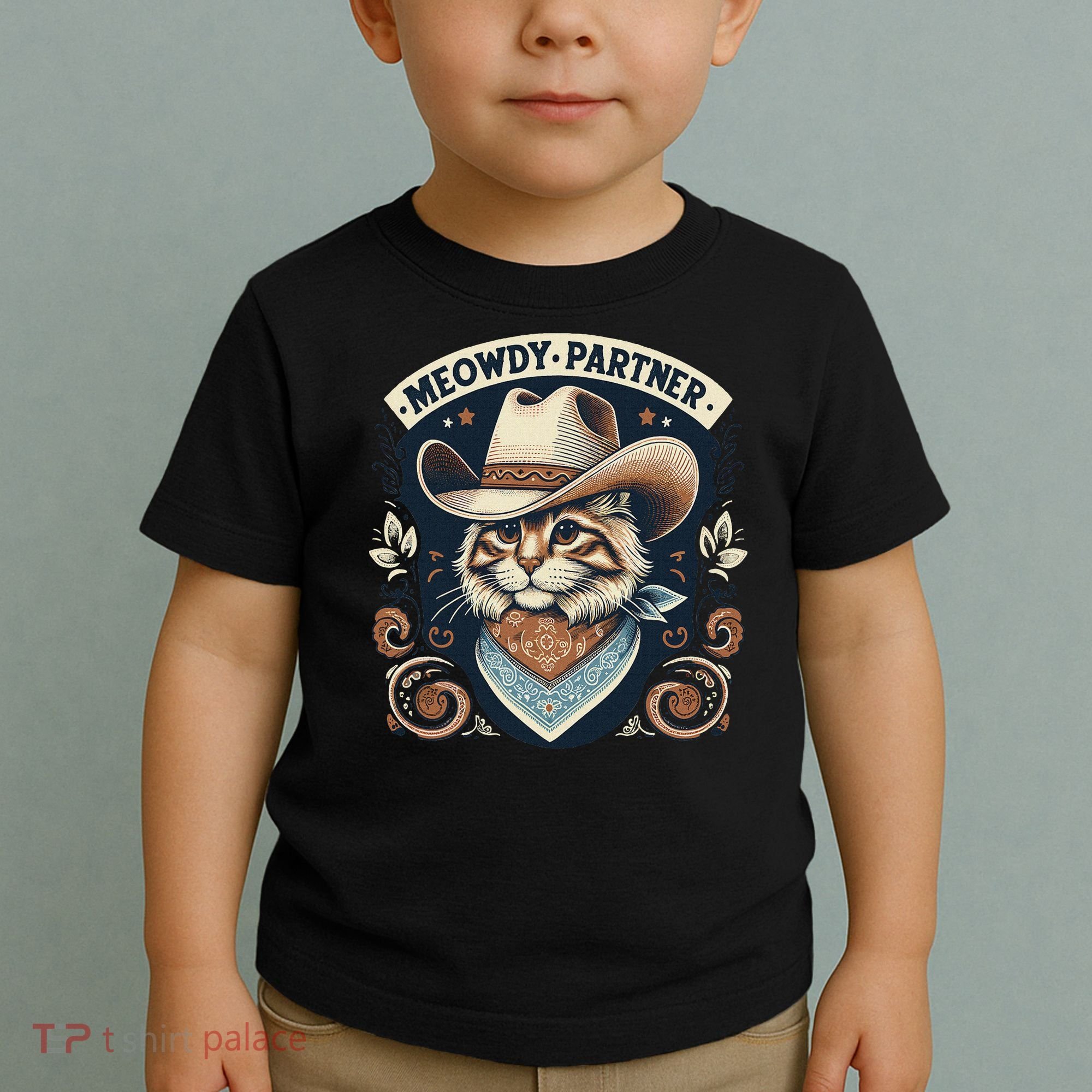 Meowdy Partner Cat Cowboy Hat Howdy Funny Country Western Toddler T-Shirt