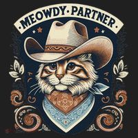 Meowdy Partner Cat Cowboy Hat Howdy Funny Country Western Plastic Christmas Ball Ornament thumb 1