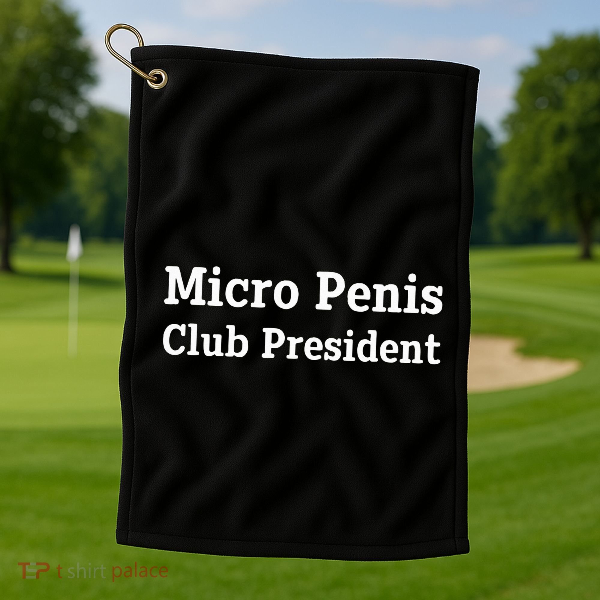 Micro Penis Club President Joke Golf Towel
