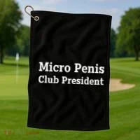 Micro Penis Club President Joke Golf Towel thumb 1