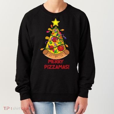 Merry Pizzamas Christmas Pizza Lover Gift Women's Sweatshirt