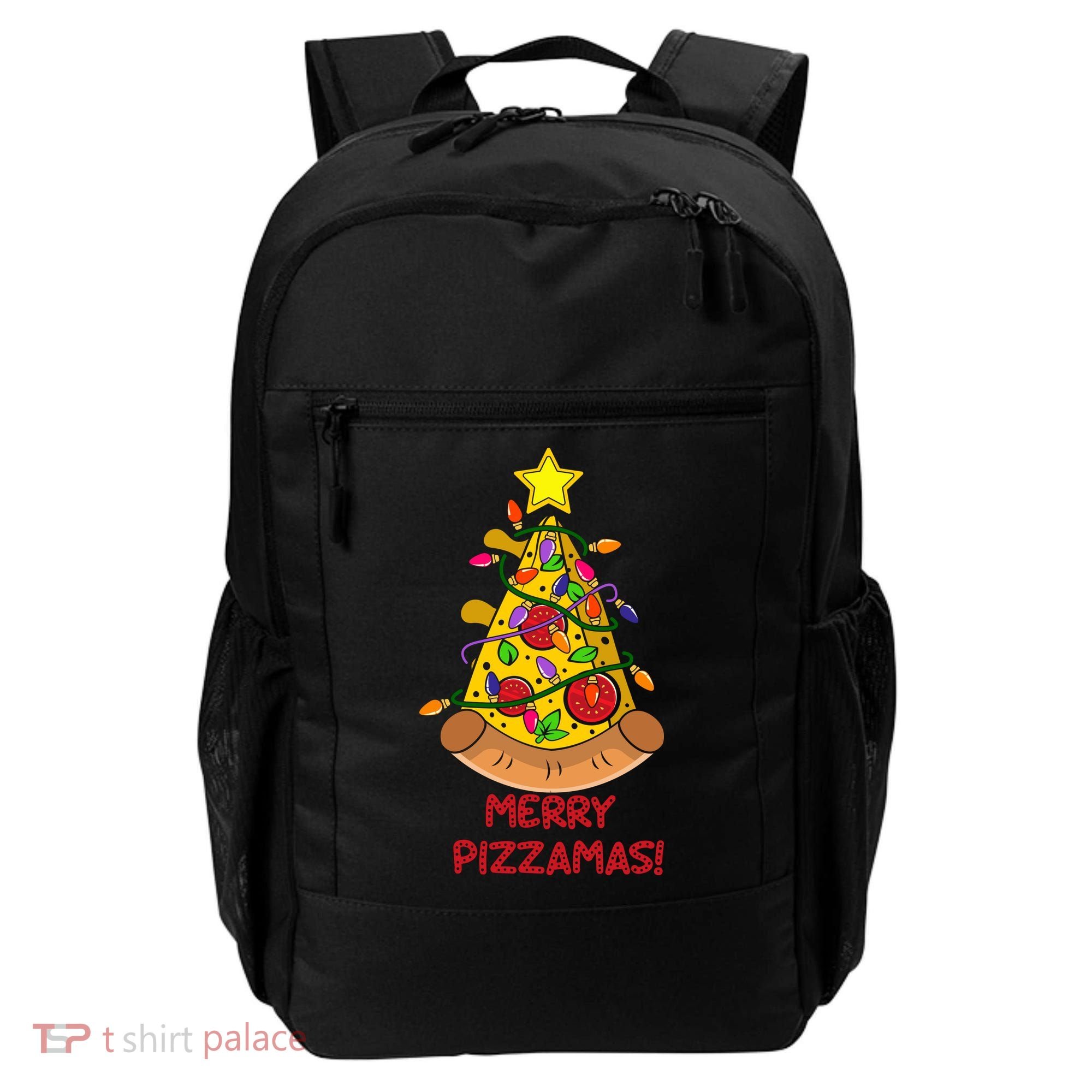 Merry Pizzamas Christmas Pizza Lover Gift Backpack