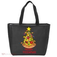 Merry Pizzamas Christmas Pizza Lover Gift Tote Bag thumb 0